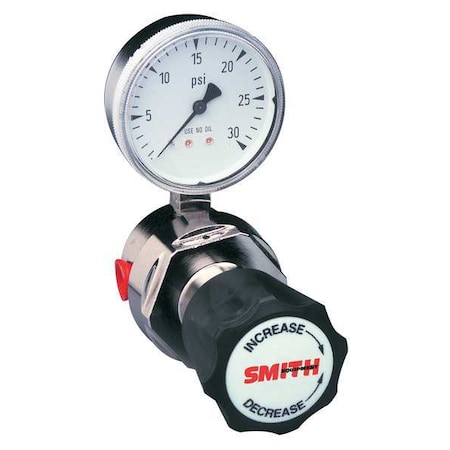 Smith Equipment High Purity Gas Regulator, Argon, Helium, Nitrogen, Single Stage, 1/4 in Inlet, 1/4 in Outlet 102-0000