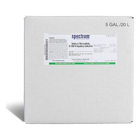 Spectrum Chemical Sodm Thio, 0.100 N Aq Sltn, APHA, 20L S-535-20LT