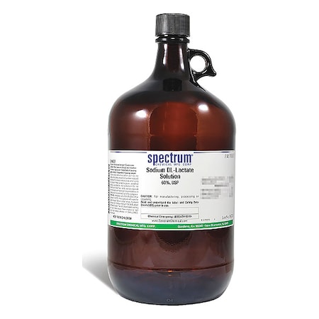 Spectrum Chemical Sodm Lactate Sltn, 60 Pct, USP, 4L SO179-4LT