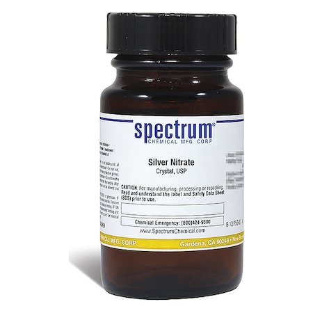 Spectrum Chemical Silver Nitrate, Crystal, USP, 125g SI115-125GM
