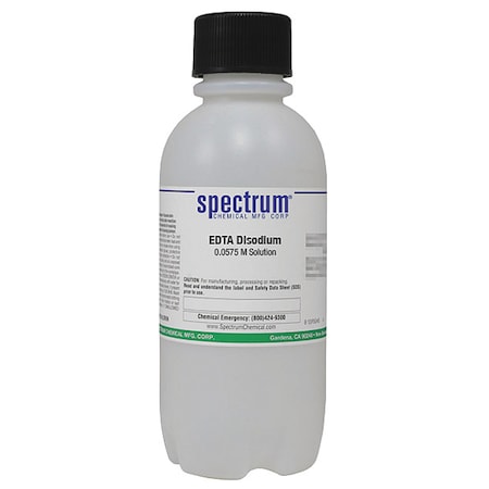 Spectrum Chemical EDTA DiSodm, 0.0575 M Sltn, 500mL, Pls E-115-500MLPL