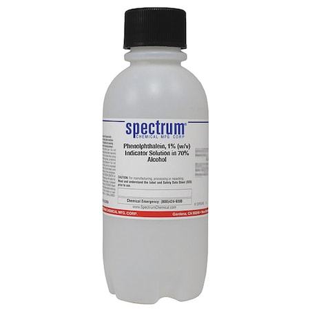Spectrum Chemical Phnlphthln, 1Pct Ind Sol, 70Pct Alcl, 500mL P-153-500MLPL
