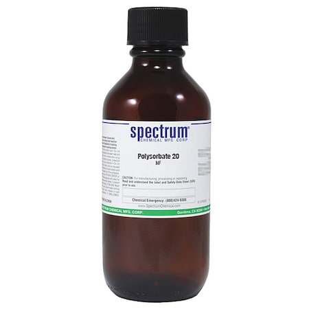 Spectrum Chemical Polysorbate 20, NF, 500mL, Gls PO132-500MLGL