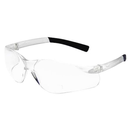 Zoro Select V300 Safety Glasses, Clear Wraparound Frame, +1.0 Diopter, Clear Lens, Anti-Scratch Coating 6PNZ8