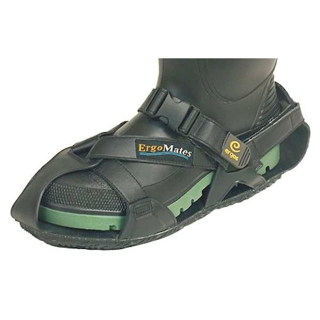 Ergomates Overshoes, PVC, EVA Foam, 4 in Height, Black, L H20703B