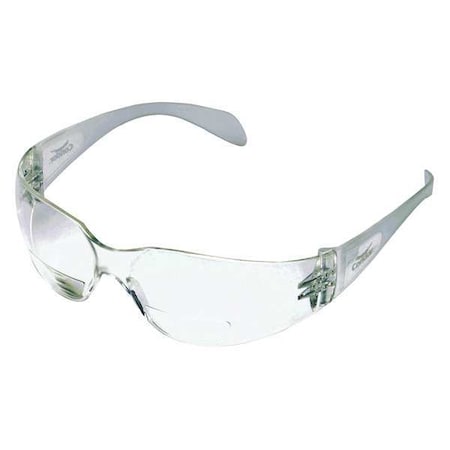 Condor Bifocal Reader Safety Glasses, Diopter Strength +2.50, Anti-Scratch, Frameless, Clear Lens 6PPC5