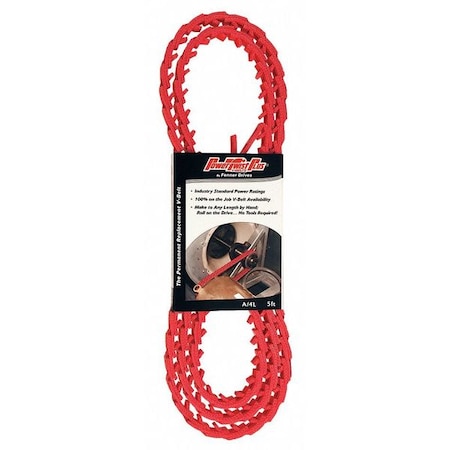 Powertwist Link V-Belt, 5 ft. Outside Length, 1/2" Top Width, 1 Ribs 0428030
