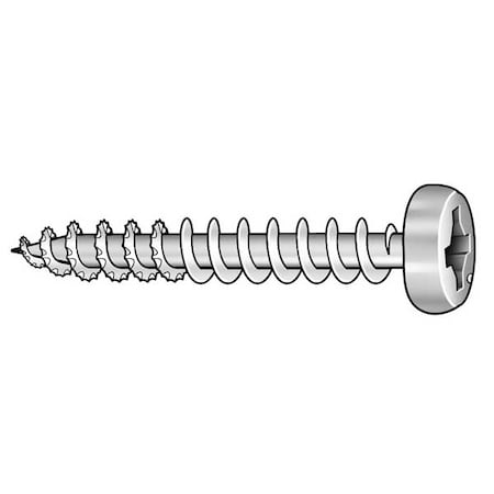 Spax Wood Screw, #8, 1 in, Zinc Plated Steel Pan Head Combination Phillips/Square Drive, 125 PK 4111010400253