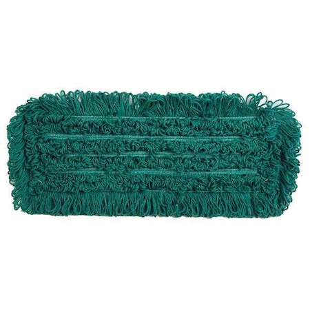 Tough Guy 18 in L Dust Mop, Tabs/Pockets Connection, Looped-End, Green, Microfiber (Formerly Tough Guy) 6PVU5