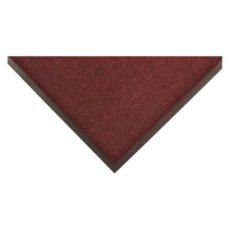 Zoro Select Entrance Mat, Olefin, 1/4 in Thick, Burgundy, 3 ft W x 5 ft L 6PWK8