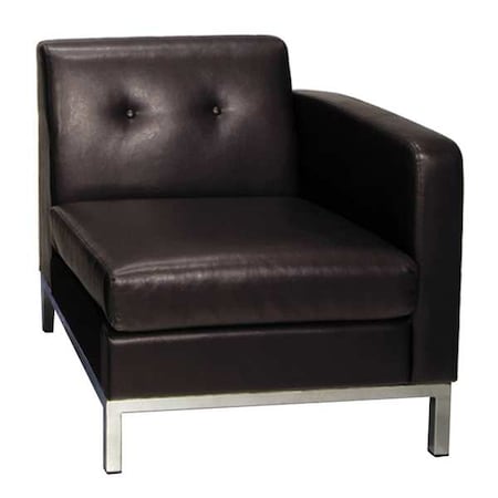 Office Star Collection: Wall Street Arm Chair, Espresso Seat, Espresso Back, 27" W 28" L 31" H, Leather Seat WST51RF-E34