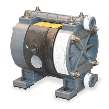 Dayton Double Diaphragm Pump, Acetal, Air Operated, PTFE, 3.25 GPM 6PY38