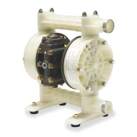 Dayton Double Diaphragm Pump, Polypropylene, Air Operated, Santoprene, 28 GPM 6PY35