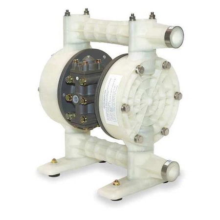 Dayton Double Diaphragm Pump, Polypropylene, Air Operated, Santoprene, 49 GPM 6PY36