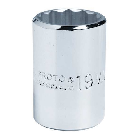 Proto 1/2 in Drive, 38mm 12 pt Metric Socket, 12 Points J5438M