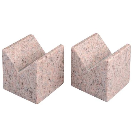 Starrett Granite V-Blocks, Pink, 5-Face, A, 3x3x3, PR 81530