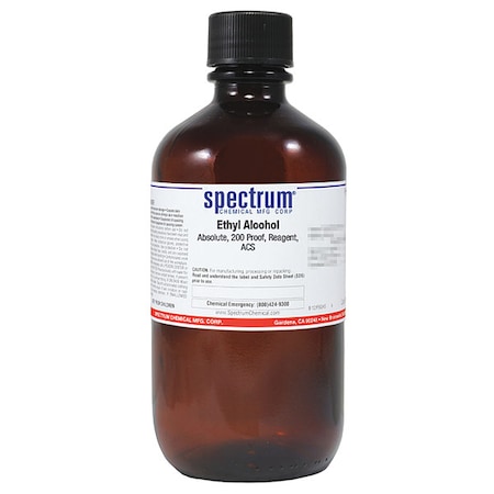 Spectrum Chemical Ethyl Alch, Abslt, 200 Prf, Rgnt, ACS, 1L, Gls E1028-1LTGL