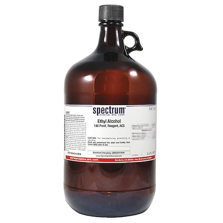 Spectrum Chemical Ethyl Alch, 190 Prf, Rgnt, ACS, 4L, Gls E1029-4LTGL