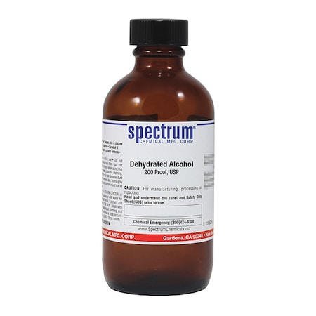 Spectrum Chemical DeHydrtd Alch, 200 Prf, UnDntrd, USP, 100mL ET107-100ML