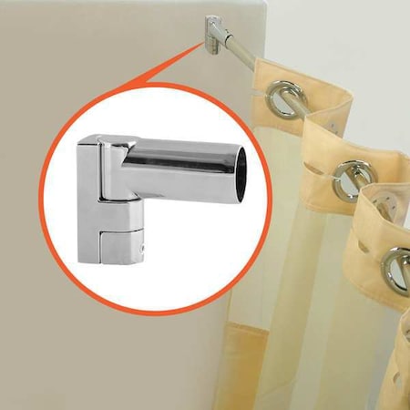 Wingits Curved Shower Rod, 57-3/4In, 9In Proj., PK6 WOCBS5SP