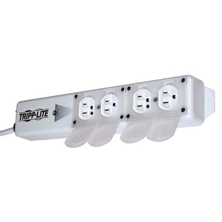 Tripp Lite Outlet Strip, Surge, Hospital Grade, 4 5-15R-HG, 5-15P-HG, 15 ft., White SPS415HGULTRA