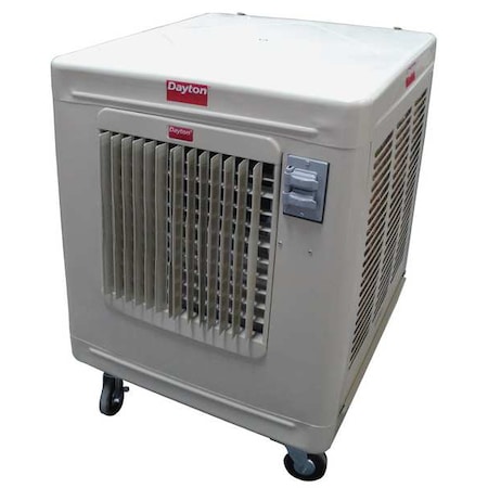 Dayton Portable Evaporative Cooler 2,376/3,800 cfm, 1000 to 1400 sq. ft., 10.4 gal, 1/3 HP, Belt Drive 6RJZ3