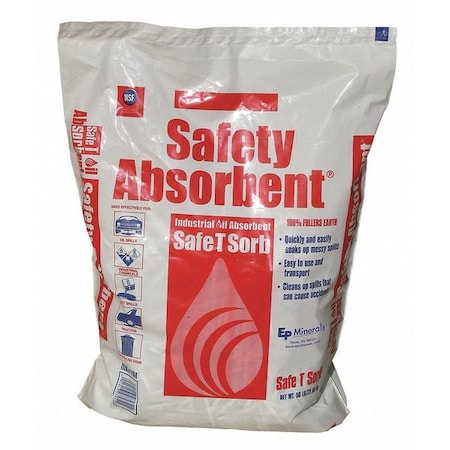 Ep Minerals Loose Absorbent, 11 Qt Volume Absorbed per Pkg, 50 lb. Bag, Silica Free, NSF Rating J1 7951
