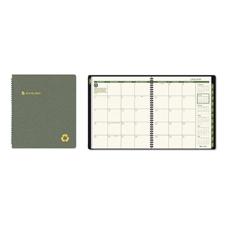 At-A-Glance Recycled Monthly Planner, 11 x 9, Black Cover, 13-Month: Jan 2025 to Jan 2026 AAG70260G05