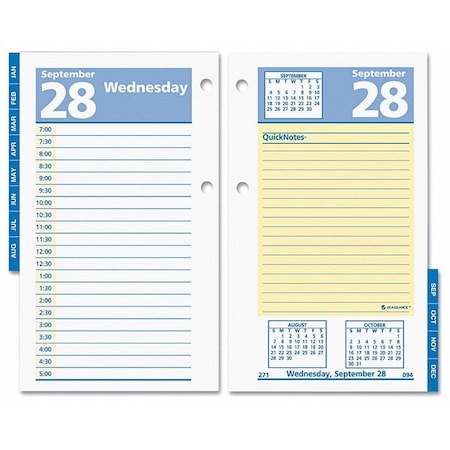 At-A-Glance QuickNotes Desk Calendar Refill, 3.5 x 6, White/Yellow/Blue Sheets, 12-Month (Jan to Dec): 2025 AAGE51750