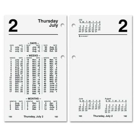 At-A-Glance Financial Desk Calendar Refill, 3.5 x 6, White Sheets, 12-Month (Jan to Dec): 2025 AAGS17050