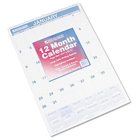 At-A-Glance Monthly Wall Calendar with Ruled Daily Blocks, 15.5 x 22.75, 12-Month (Jan to Dec): 2025 AAGPM328