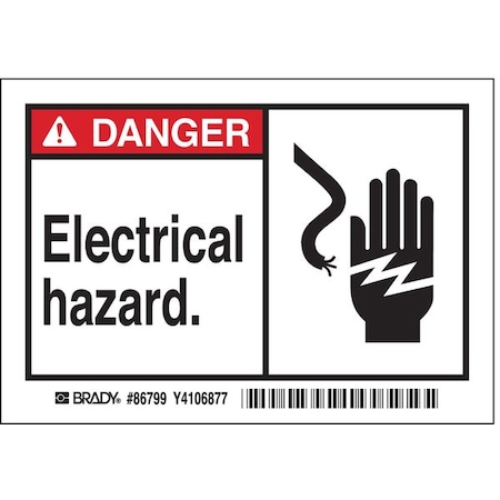 Brady Machine/Equipment Label, English, PK5, 86799 86799