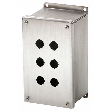 Rittal Pushbutton Enclosure, 6 Hole, 22mm, 304 SS PB06225M24