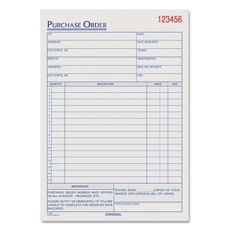 Tops Purchase Order Book, 5-9/16 x 7-15/16 TOP46141 | Zoro
