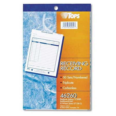 Tops Receiving Record Book, 5-1/2 x 7-7/8, 3-Pt TOP46260