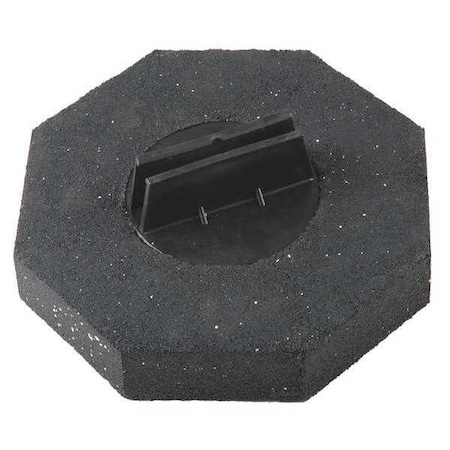 Zoro Select Barricade Weight, Polypropylene/Rubber, 3 in Height, 16 in Length, 16 lb, Black 6RRE1
