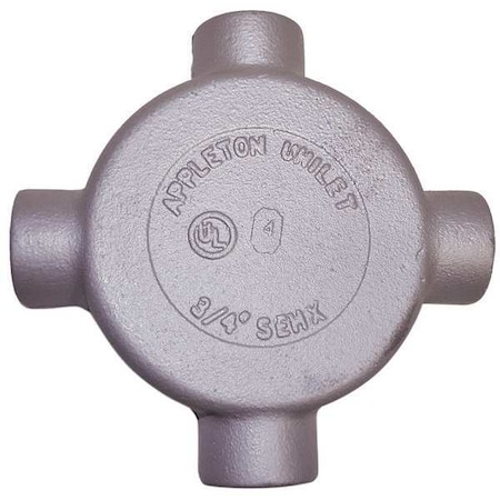 Appleton Electric Conduit Outlet Body, Iron, X, 3/4 In. SEHX-75