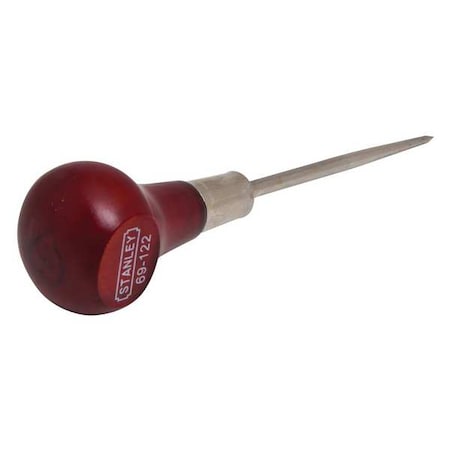 STANLEY Wood Handle Scratch Awl, Tip Size 3/16 in, Overall Length 6 1/16 in, Red 69-122