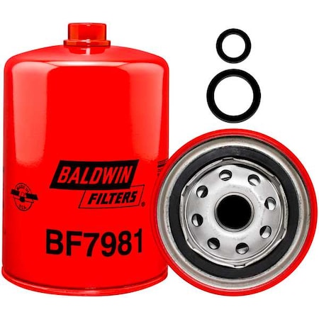Baldwin Filters Fuel Filter, 6-1/8 x 3-11/16 x 6-1/8 In BF7981
