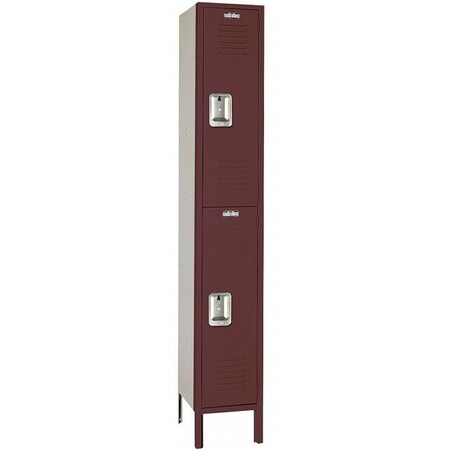 Lyon Wardrobe Locker, 12" W, 12" D, 78" H, (1) Wide, (2) Openings, Wine Red 5FR5202SU