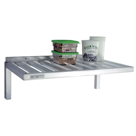 NEW AGE Aluminum Wall Shelf, 20"D x 36"W x 13-1/2"H, Silver 1121