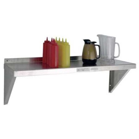 NEW AGE Aluminum Wall Shelf, 18"D x 36"W x 13-1/4"H, Silver 92093