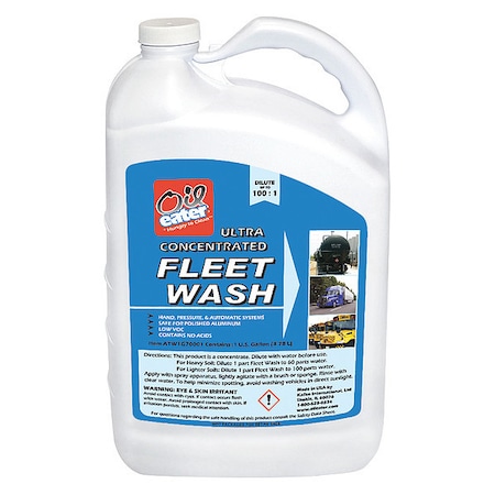 Oil Eater Fleet Wash Concentrate, Truck and Trailer Wash, 1 gal, Butyl-Free ATW1G70001