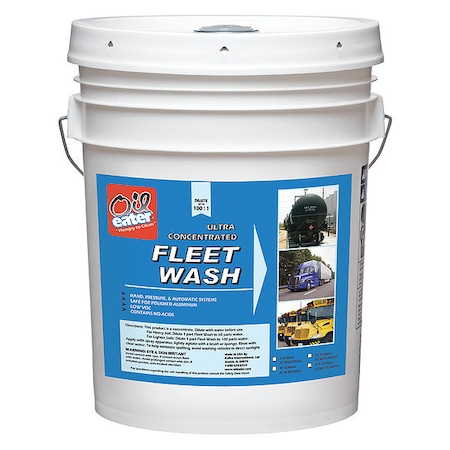 Oil Eater Fleet Wash Concentrate, Truck and Trailer Wash, 5 gal, Butyl-Free ATW5G70002