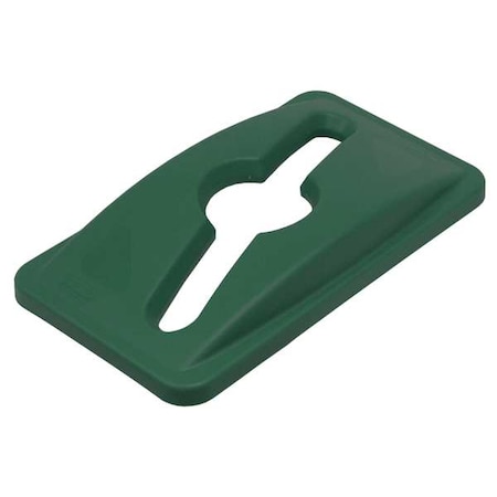 Rubbermaid Commercial Slim Jim(R) 23 gal Recycling Lid, Dome Green, Resin, 1 Openings 11 1/2 in W/Dia 1788373