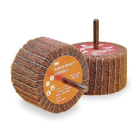 Scotch-Brite Flap Wheel, Intrleaf, AO, 3x1.75x1/4Shk, 80G FN510079331