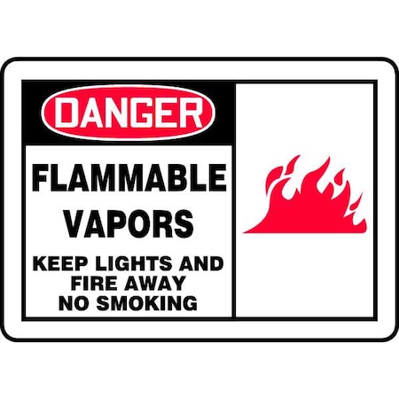 Accuform Danger No Smoking Sign, 10" Height, 14" Width, Vinyl, Rectangle, English MCHL009VS