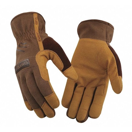 Kinco Mechanics Gloves, Synthetic Leather Palm, XL, Brown, 1 PR 2014-XL