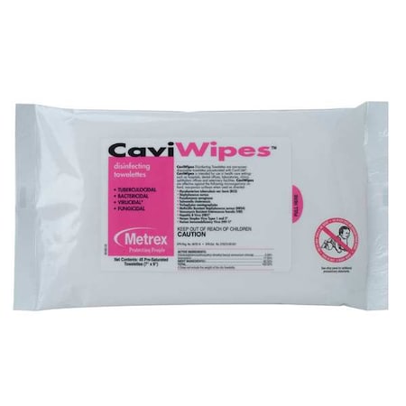 Metrex Disinfecting Wipes, 7 x 9", 45 Wipes 13-1224
