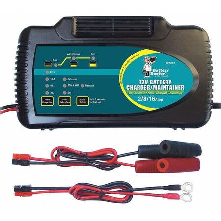 Battery Doctor Battery Charger/Maintainer, 12V, 16/8/2A 20087
